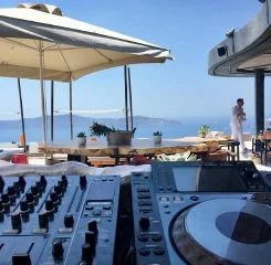 Cavo Tagoo Santorini. Haris G will be behind the decks. 