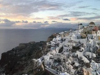 This is the view from the Castle of Oia