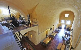 The inside of Venetsanos Winery. Photo from Greece-Is .
