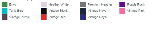 Envy Heather White Premium Heather Purple Rush Tahiti Blue Vintage Black Vintage Navy Vintage Pink Vintage Purple Vintage Red Vintage Royal
