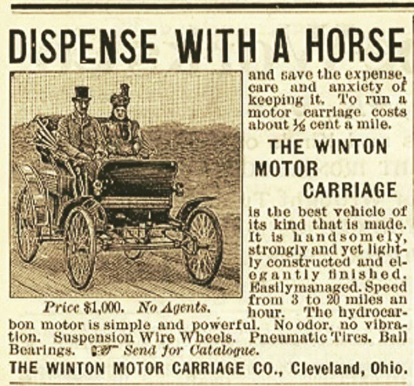 First Regularly Produced Car and Ad