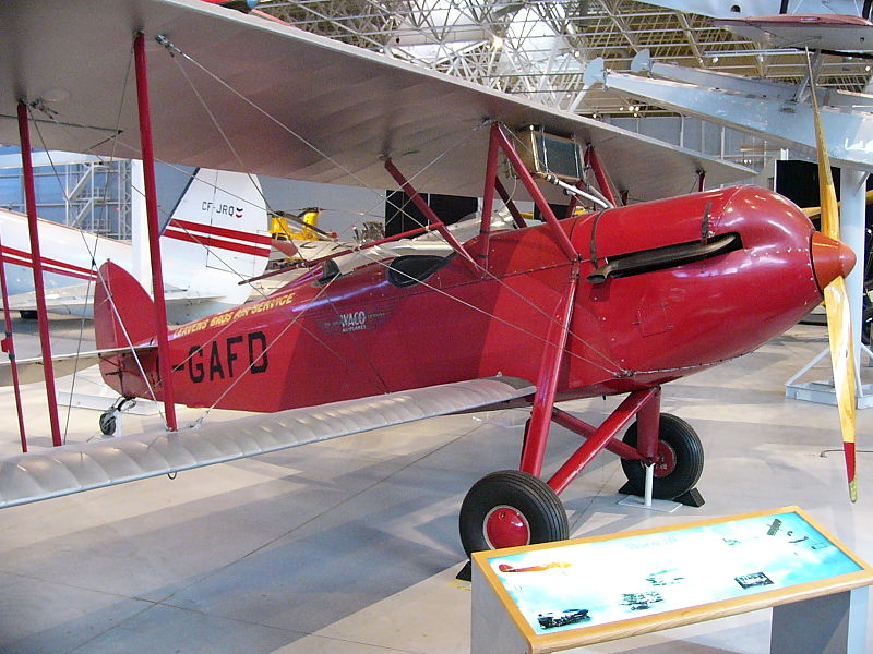 WACO 10 in the Canada Aviation Museum, Ottawa, Ontario, Canada. Image source: Waco 10 (GXE) 01.JPG by Ahunt is in the public domain .