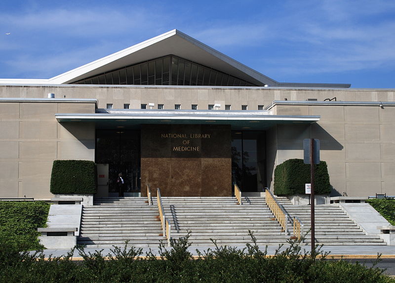 Entrance to the National Library of Medicine, October 9, 2008. Image source: Entrance to the National Library of Medicine, October 9, 2008.jpg by Sage Ross is licensed under CC BY 3.0