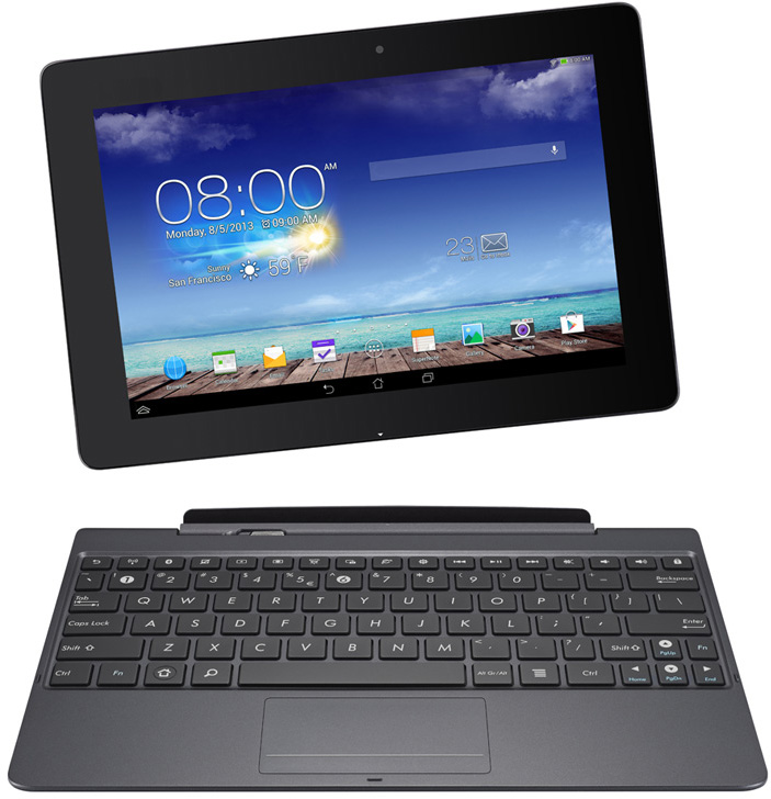 A modern tablet computer, one of numerous uses for the LCD. Image source: Tablet and Keyboard Dock by Dinominant is licensed under Public Domain Dedication CC0 1.0