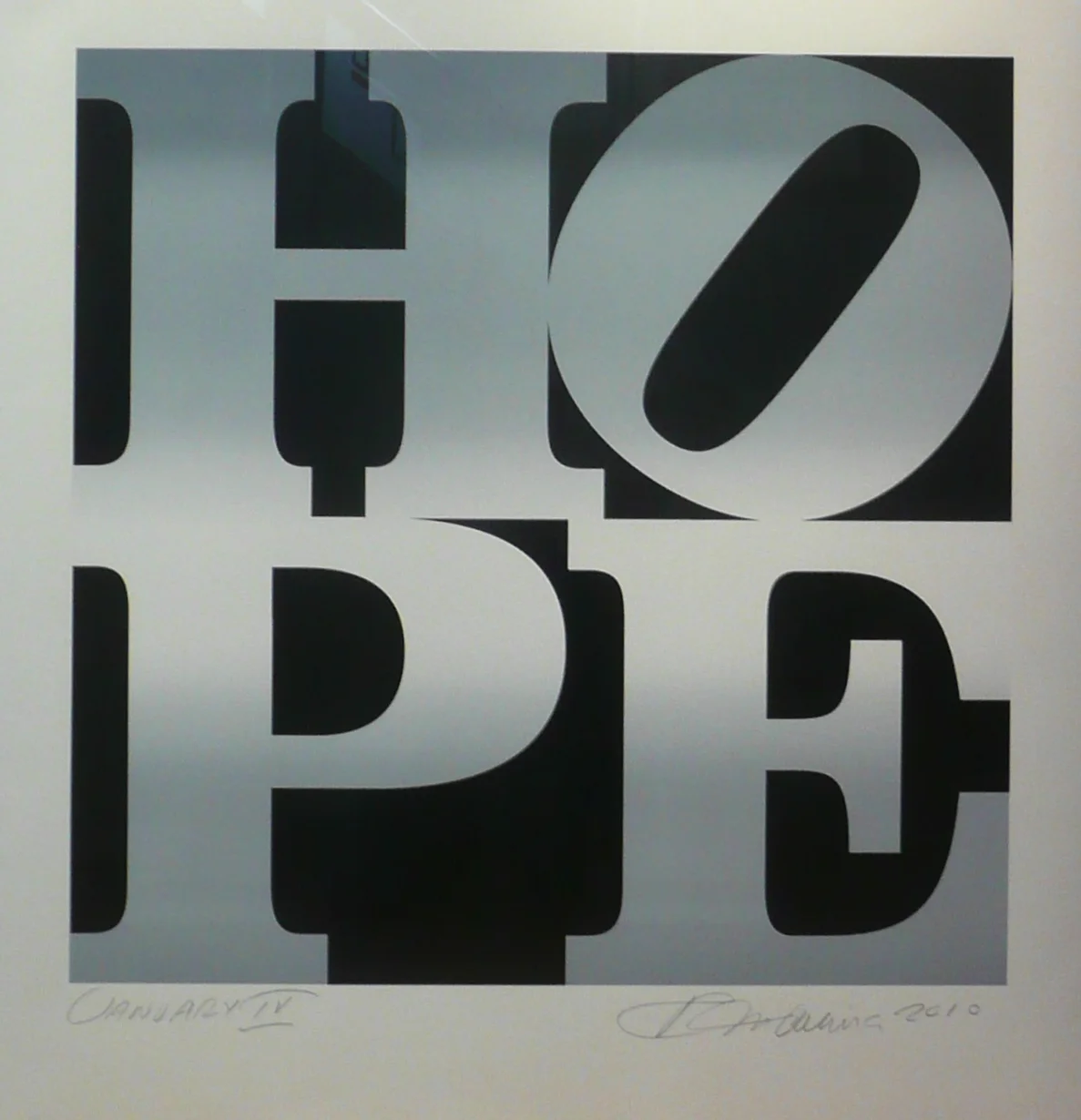 Unique screenprint on paper by Robert Indiana titled, January IV