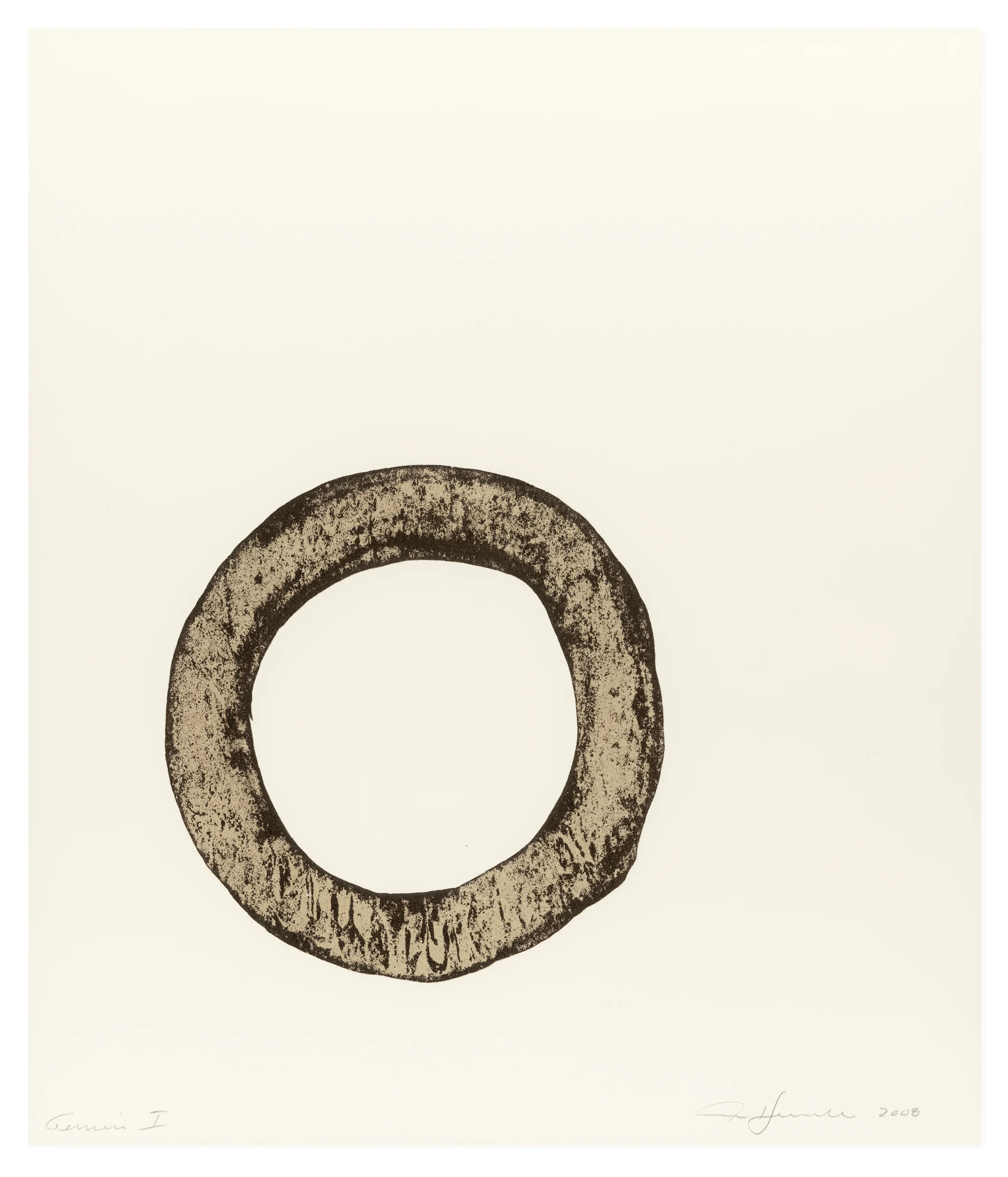 one-color lithograph titled O by ann hamilton