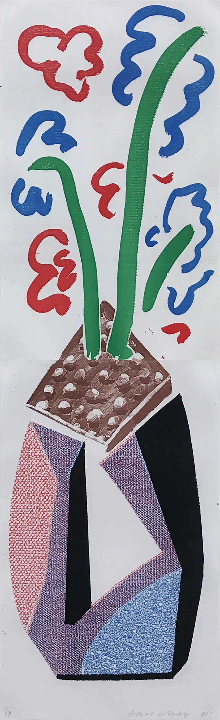 David Hockney print of Flowers