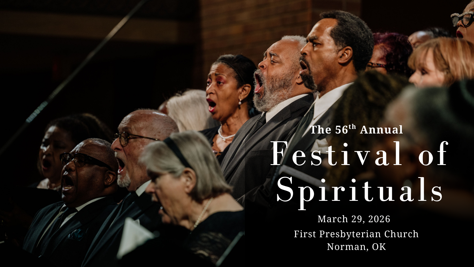 A image of Festival of Spirituals performance with a choir singing.