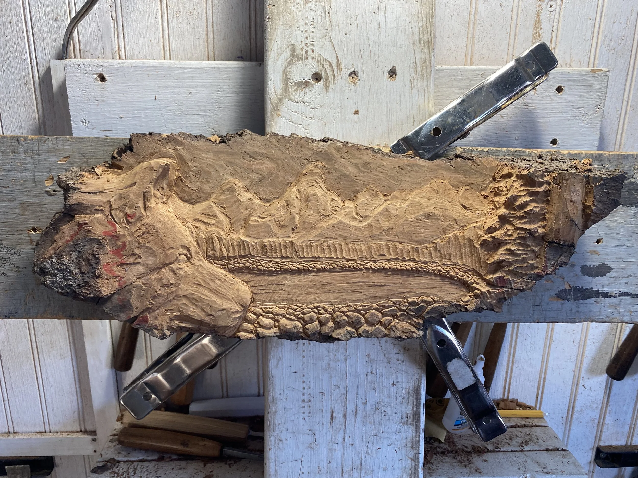 Carving A Mountain Relief Scene Part 1