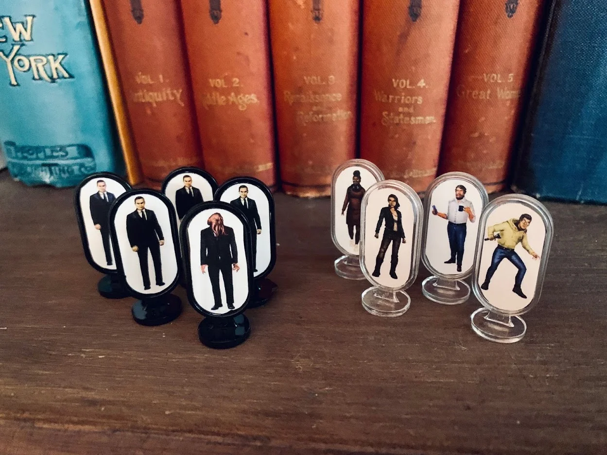 Plastic standees and standee stickers.