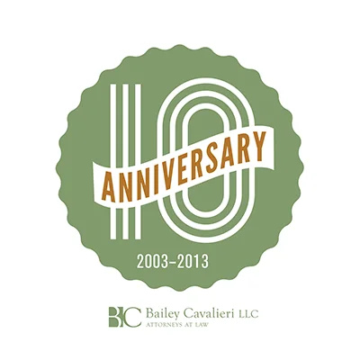 Bailey Cavalieri LLC 10th Anniversary Logo