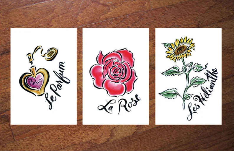 EXPRESS French Pen & Pastel Ilustrations