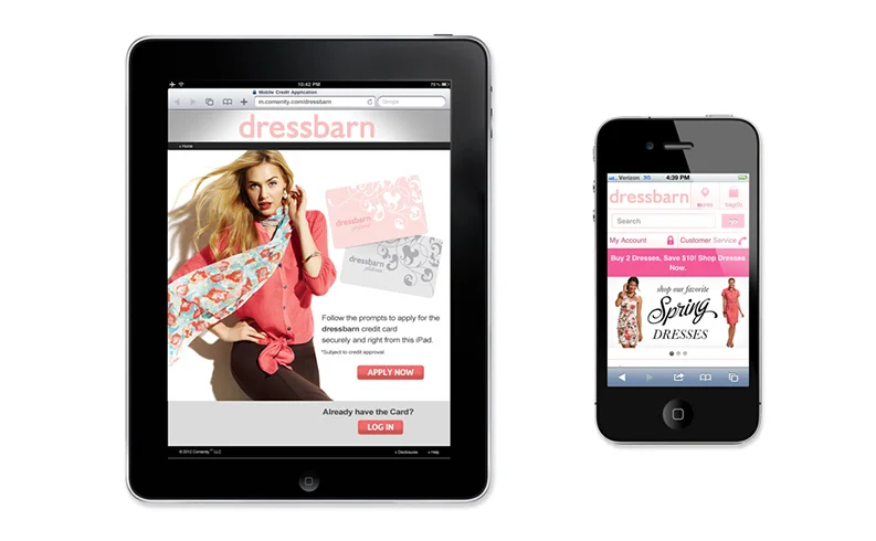 Dress Barn Mobile & iPad Credit Card Application Screen