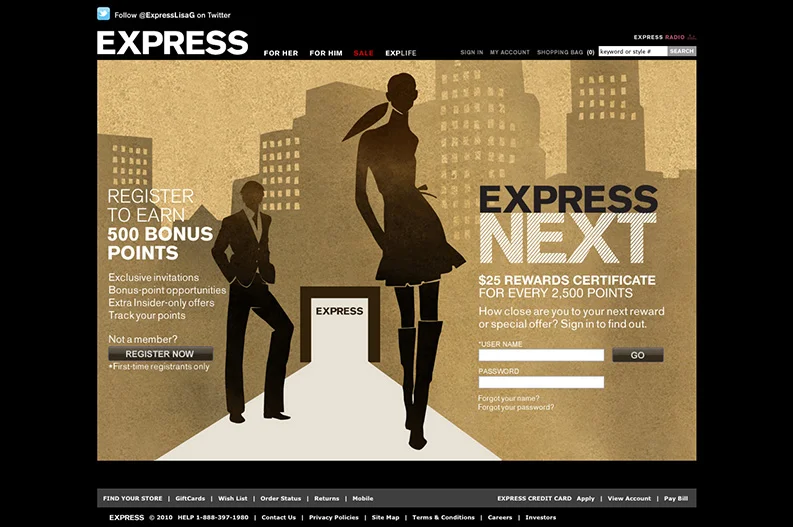 Proposed EXPRESS NEXT Loyalty Website Registration