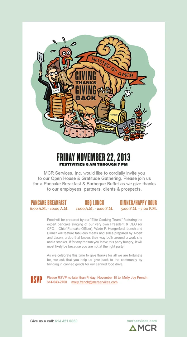 MCR Construction Thanksgiving Email Blast