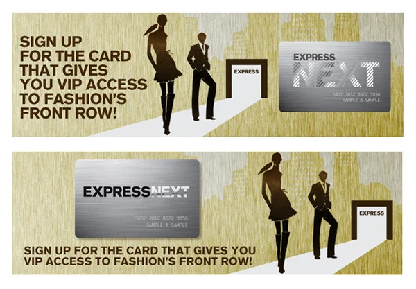 EXPRESS NEXT Loyalty Program proposed web banner ads
