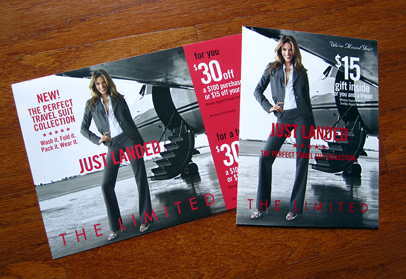 The Limited Travel Suit Friends & Family Mailer