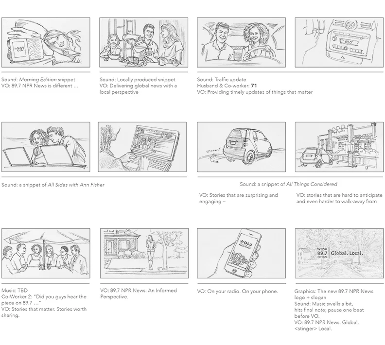TV, Video Story Boards, Illustration, Concept Sketches
