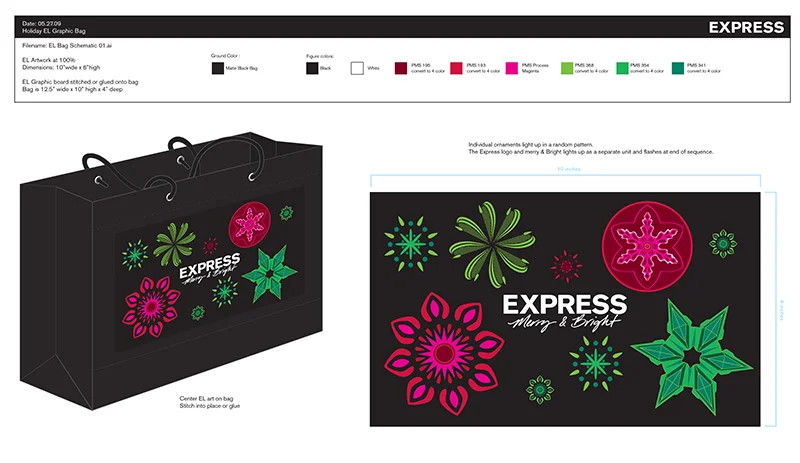 Holiday EL Electro Luminescent Bag