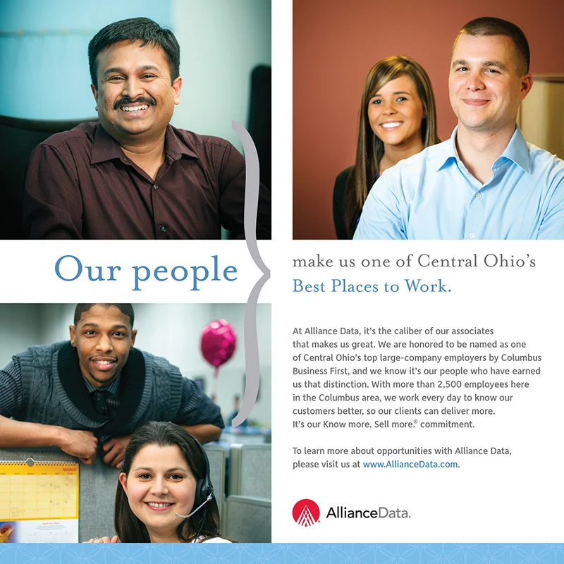 Alliance Data "Central Ohio's Best Places To Work" Ad