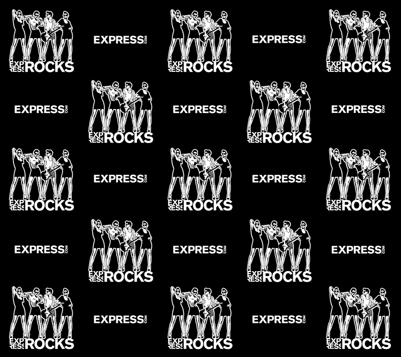 EXPRESS SXSW Stage Curtain step and repeat pattern