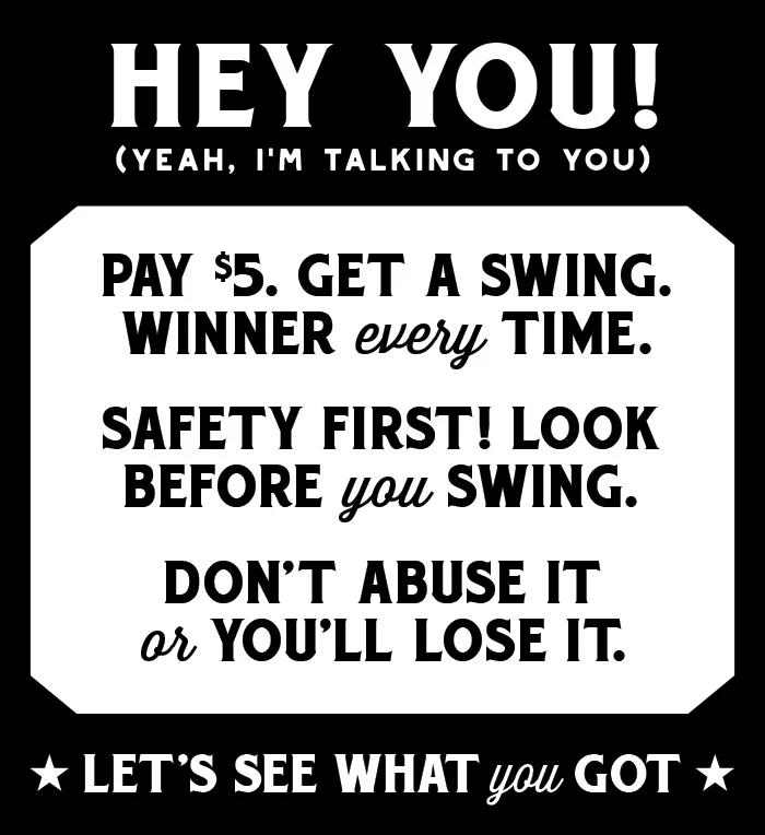 High Striker Sign - PINS Mechanical Co.