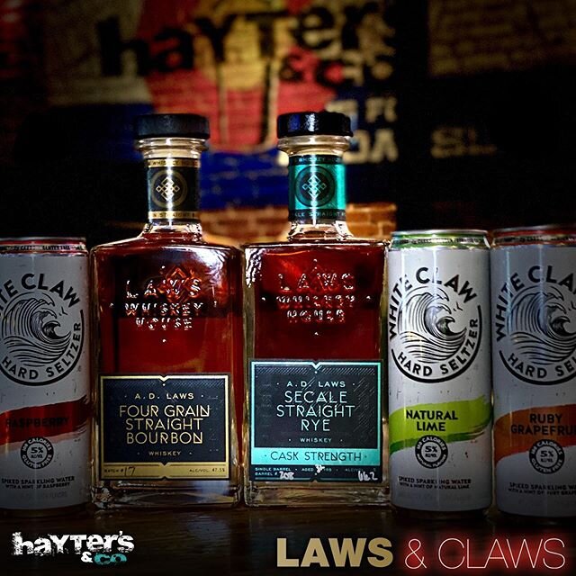 Come down to Hayter's for some Laws &amp; Claws! $4 White Claws and $8 Laws Whiskey every Wednesday Night from 7pm-close
.
.
.
#hayters #downtowndenver #lodo #denver #colorado #denversportsbar #party