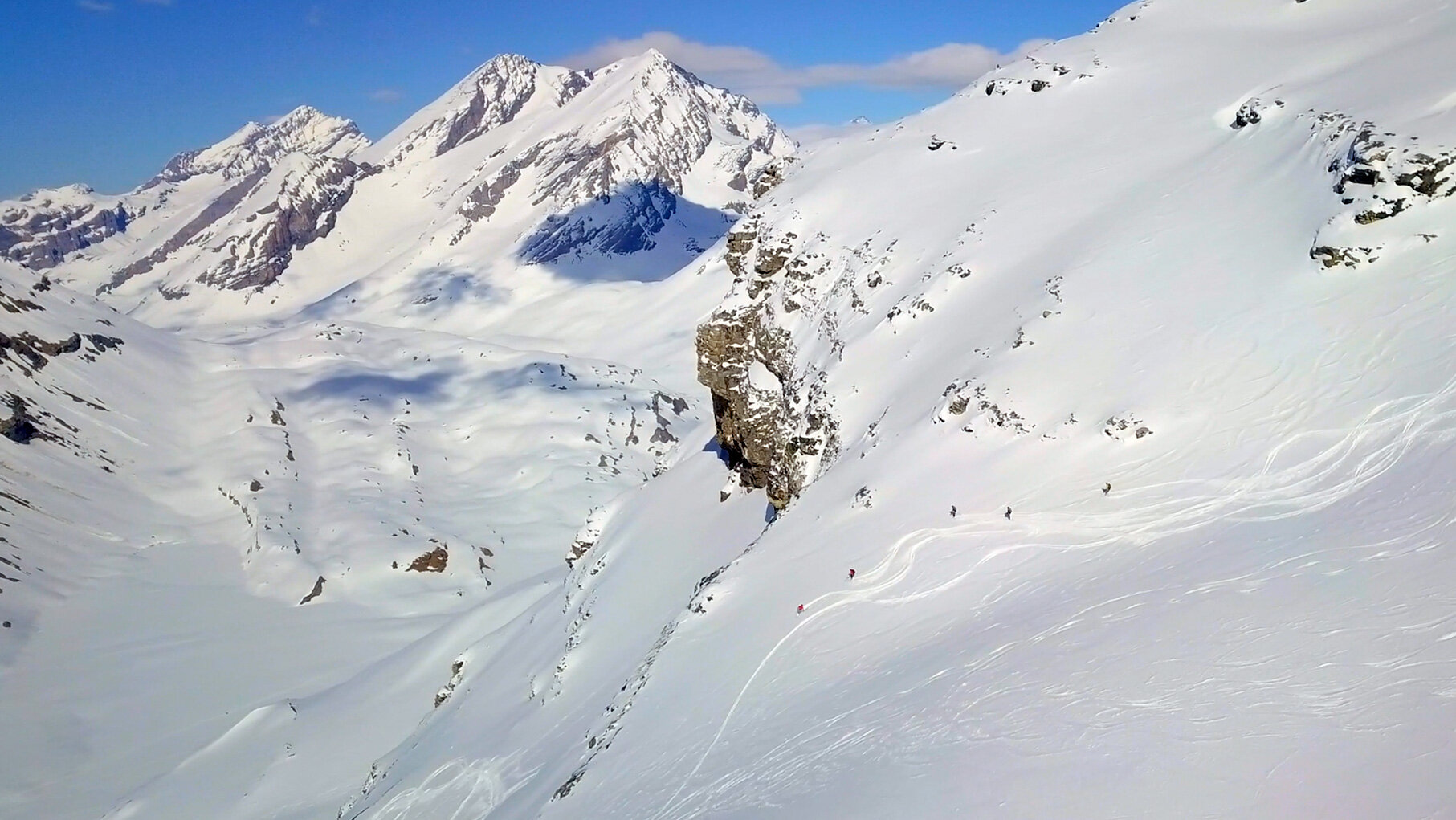 Skiing while on a shoot with Arc'teryx in Switzerland