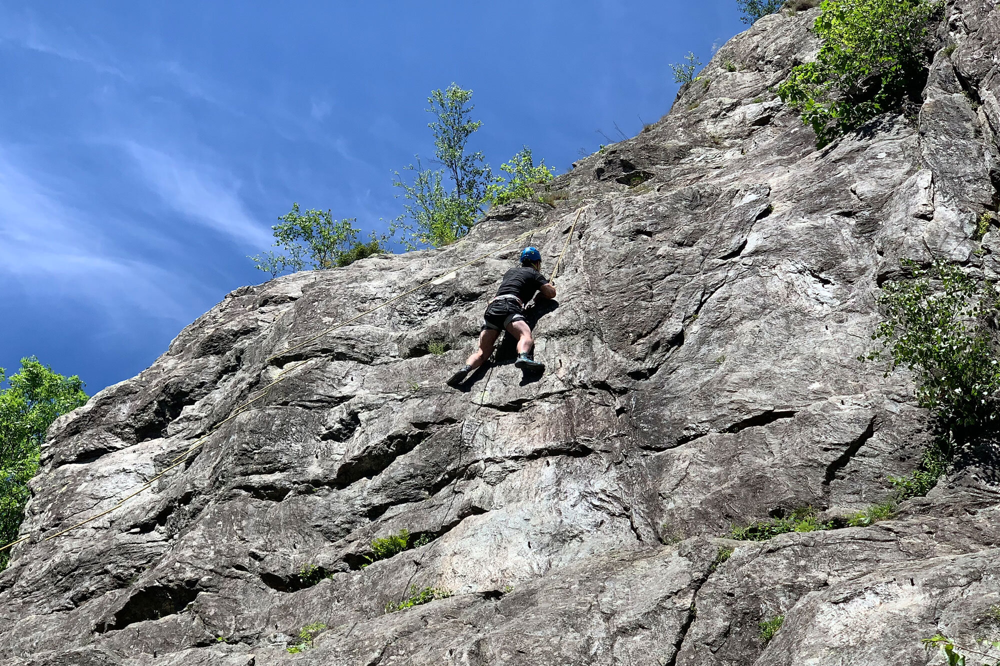 One of our lovely clients Paul, trying rock climbing!