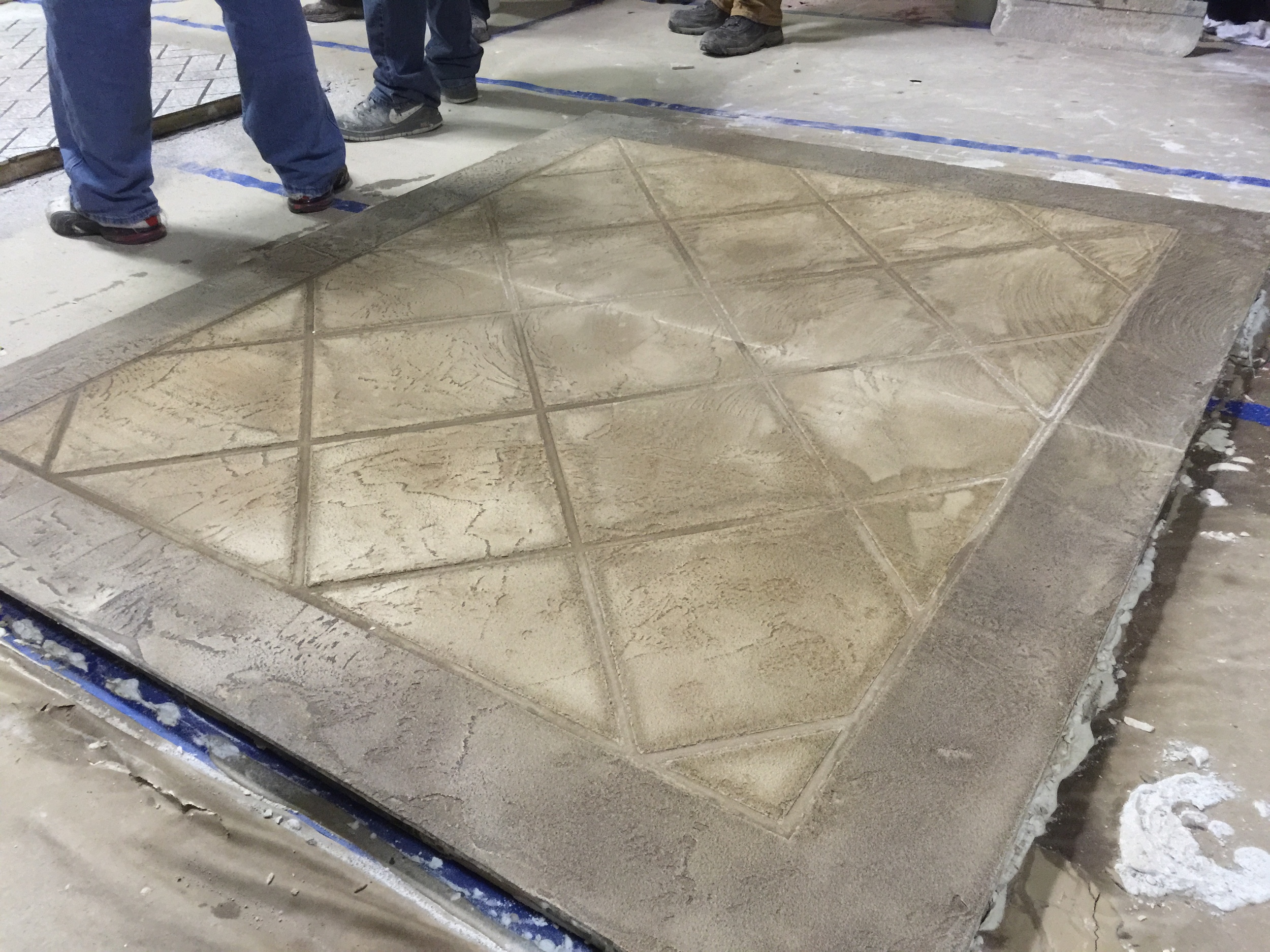 decorative concrete overlays can be applied from 1/8" thick to up to 2" thick in certain applications. Members of Mattingly concrete's crew are certified elite crete product installers and have mastered the processes involved with this form of repair art.