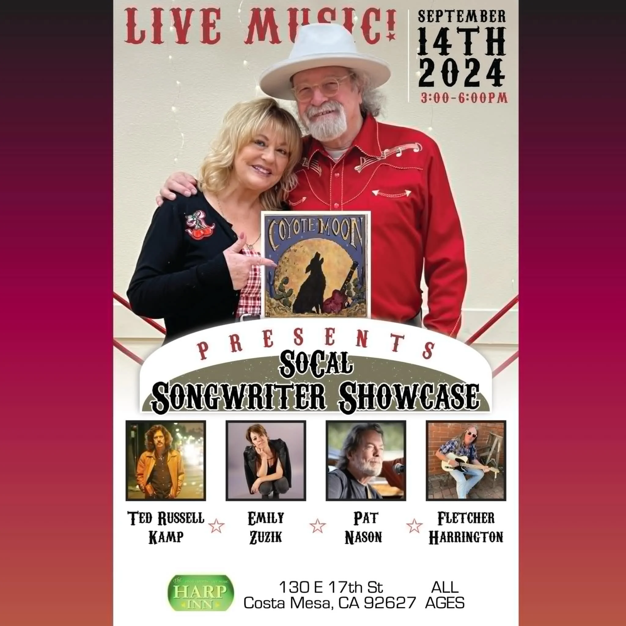 Emily plays the SoCal Songwriter Showcase at The Harp Inn