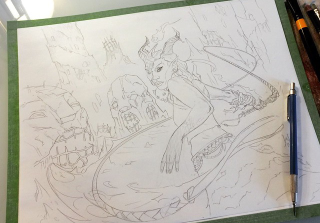 The image above was a sketch for an unfinished ArtOrder challenge. I'll have to finish out someday soon, just for fun.