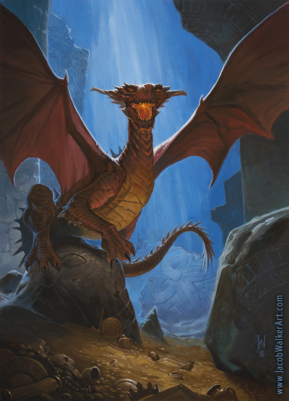 "Red Dragon" 2015. acrylic on illustration board