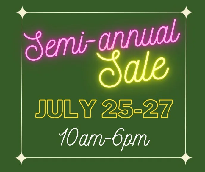 Semi-annual clothing + shoes sale