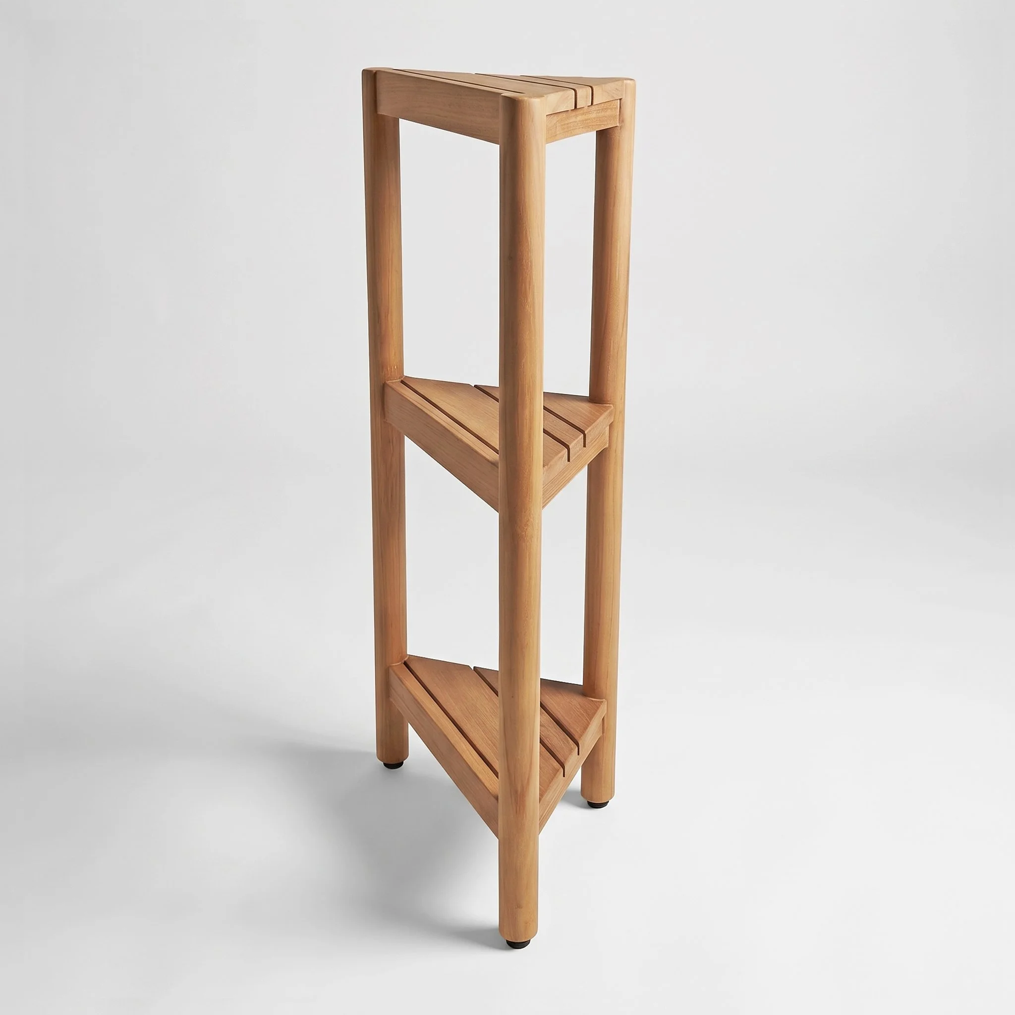 ST-80  SOLID TEAK 3-TIER FREESTANDING CORNER STAND