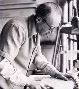 Leo Marchutz in his studio, 1950s