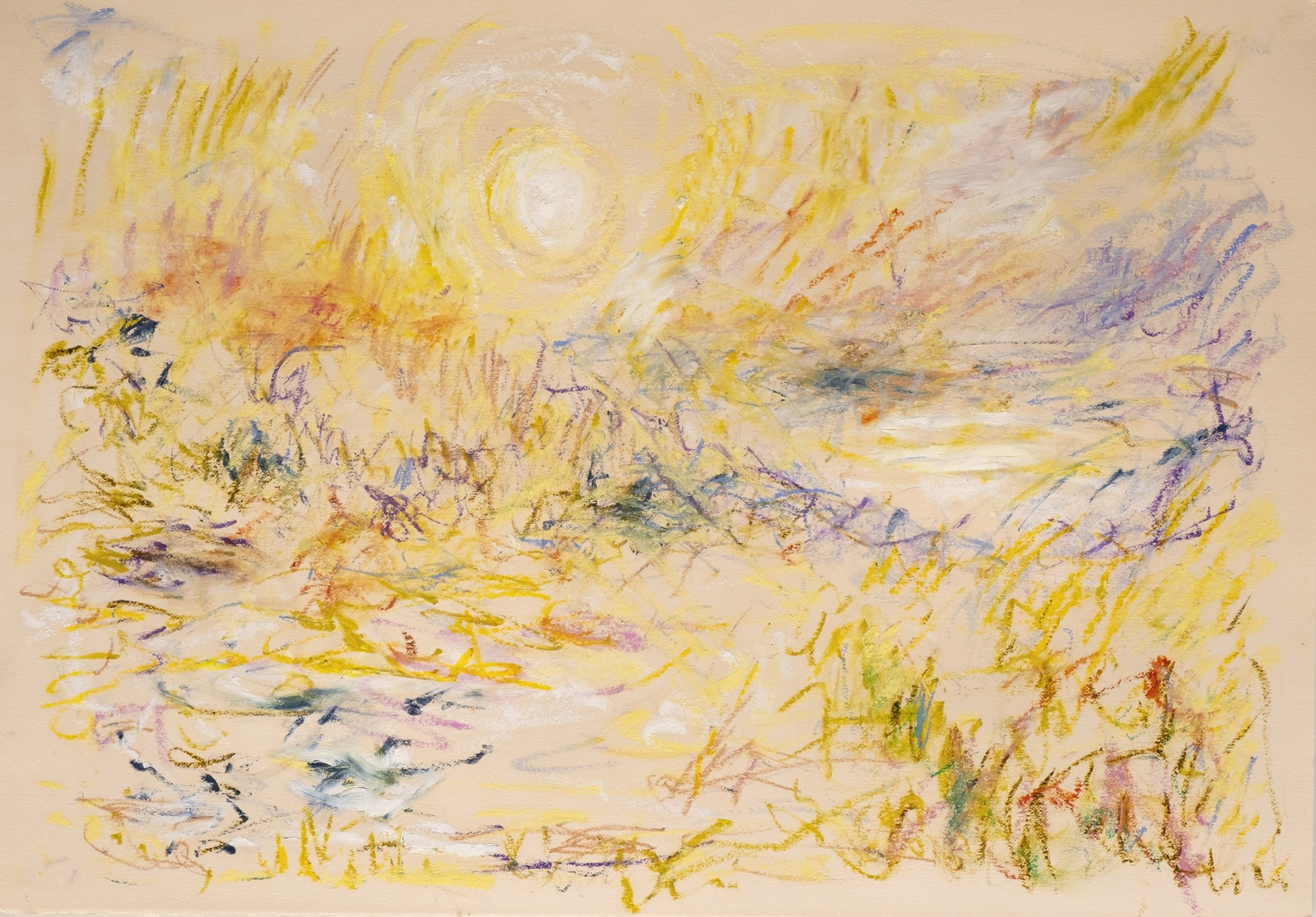 Coucher de soleil sur Saint-Mandrier, 2023 Pastel gras sur papier Fabriano H 35 x L 50 cm.jpg