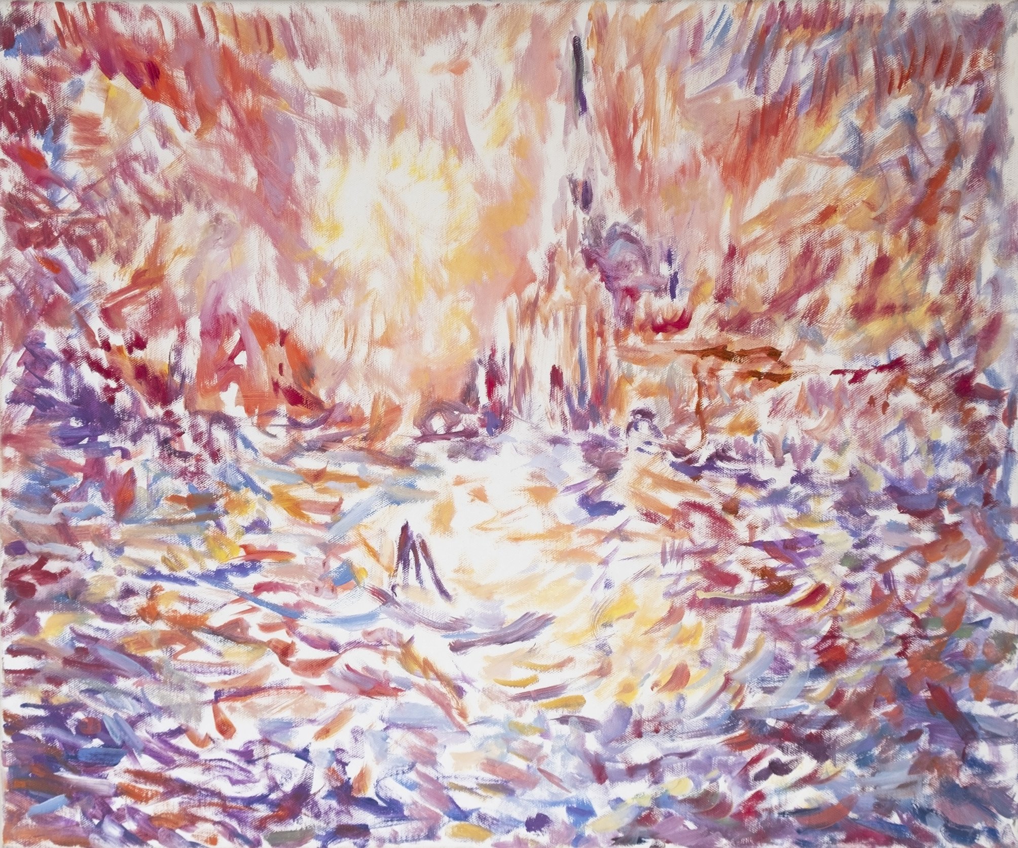  Lever de soleil sur San Giorgio Maggiore, de mémoire, Venise 2023, Huile sur toile, H 50 x L 61cm  