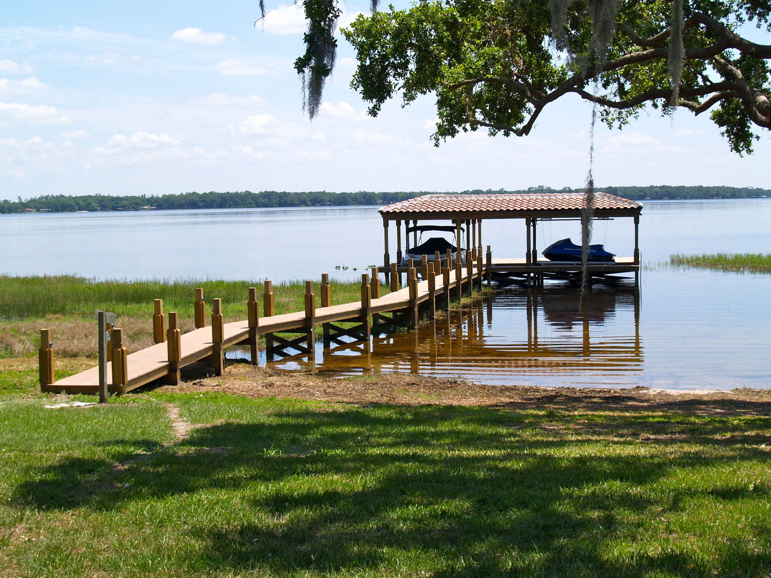 Composite Dock with Tile Roof