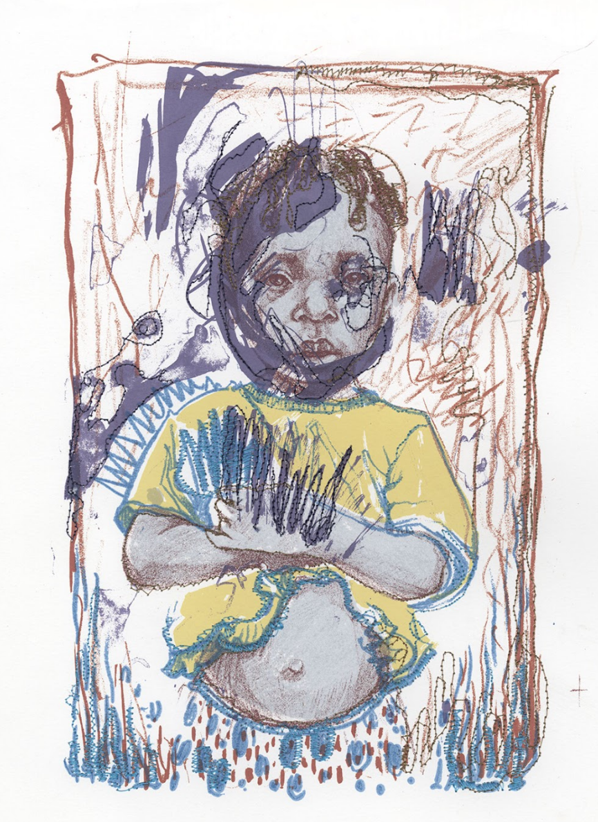 Stitches In Blue And Yellow