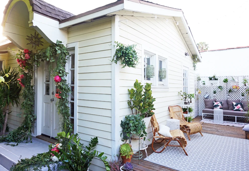 ABOVE: THE STOOP WHERE WE SAID OUR VOWS, and the lil' porch between our cottage and the neighboring house.