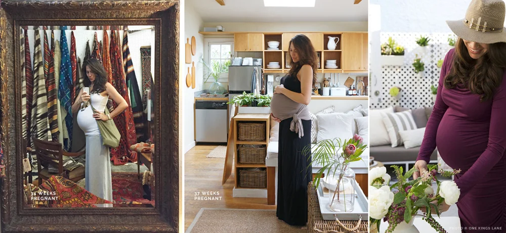 Above: Towards the end of my pregnancy. (Image on right © One Kings Lane.)