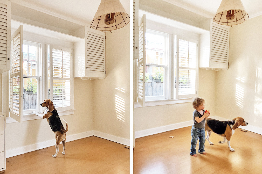 Sophee and West explore West's emptied room in the front cottage.