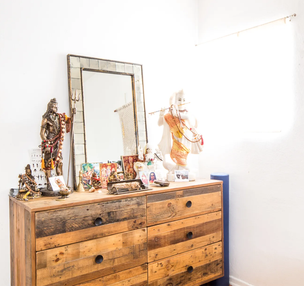 Above: Anderson’s space for reflection and worship was in their toddler’s room (pictured here), as there was no other space available. (Photo © Marisa Vitale for Apartment Therapy.)