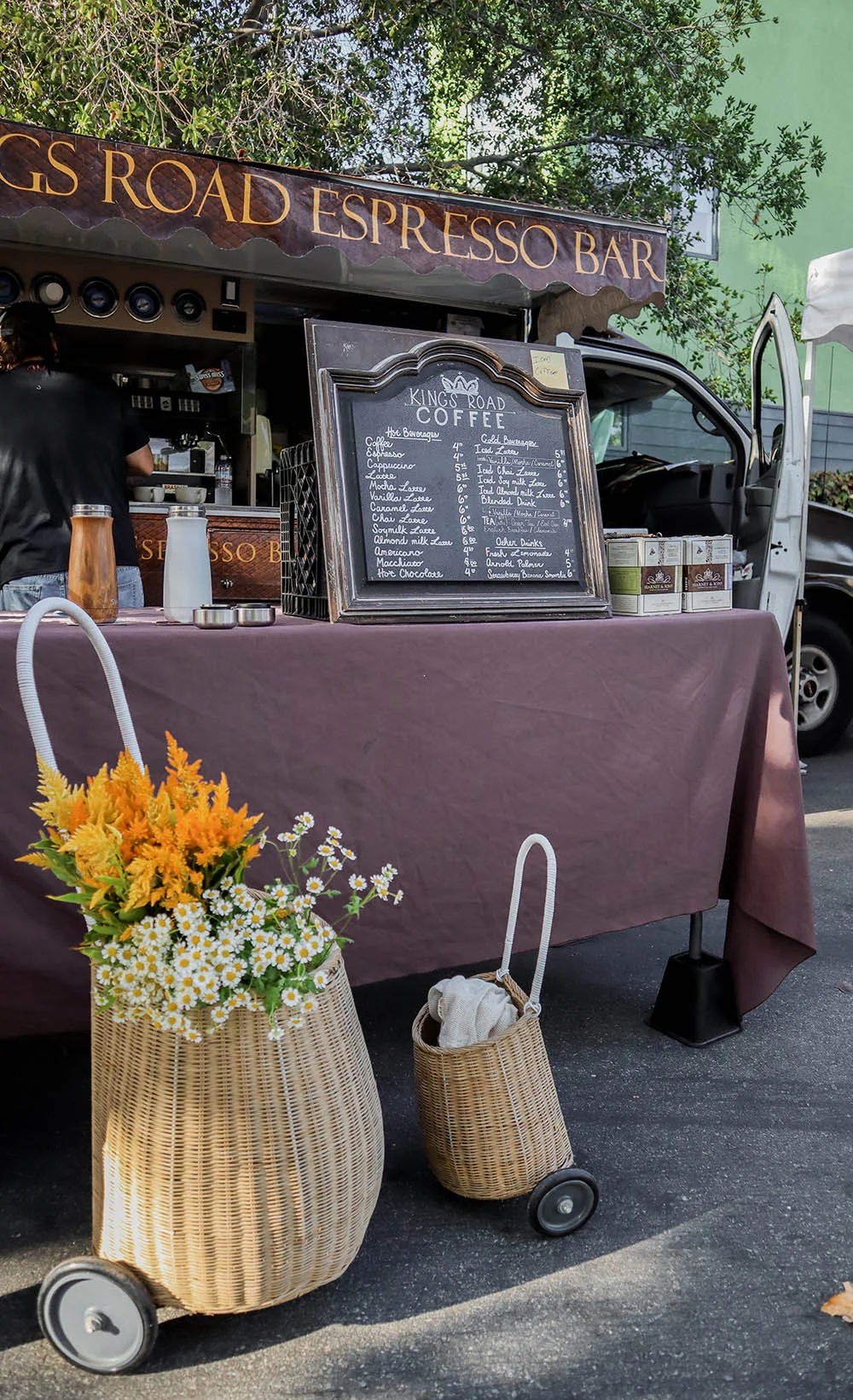 We bring our coffee thermoses with us on our errands, just in case we decide to buy a sip while on-the-go.