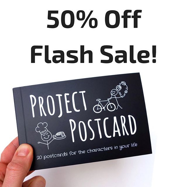 Now is the perfect time to start celebrating the characters in your life via our booklet of 20 crazy-cool postcards!
.
50% off all orders for the next 48 hours!
.
Promo Code: just because
.
ProjectPostcard.org