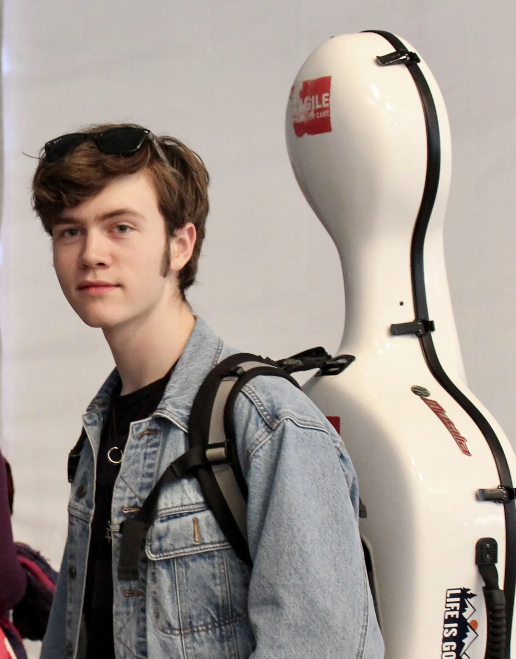 Nate Steele (Man of Steel '21) is a sophomore cellist. His hobbies include coffee drinking, camping, running, attempting to play other instruments, and dogs. His spirit animal is the dog. Can you tell Nate is a fan of dogs? His favorite pieces include Beethoven Symphonies 3-9, Tchaikovsky Symphony No. 5, and anything by the Rolling Stones. He's thinking about studying social studies or music.
