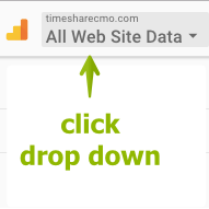 A: Open GA and Click Drop Down Arrow