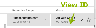 B. Locate the VIEW ID (not Property ID) and Write It Down