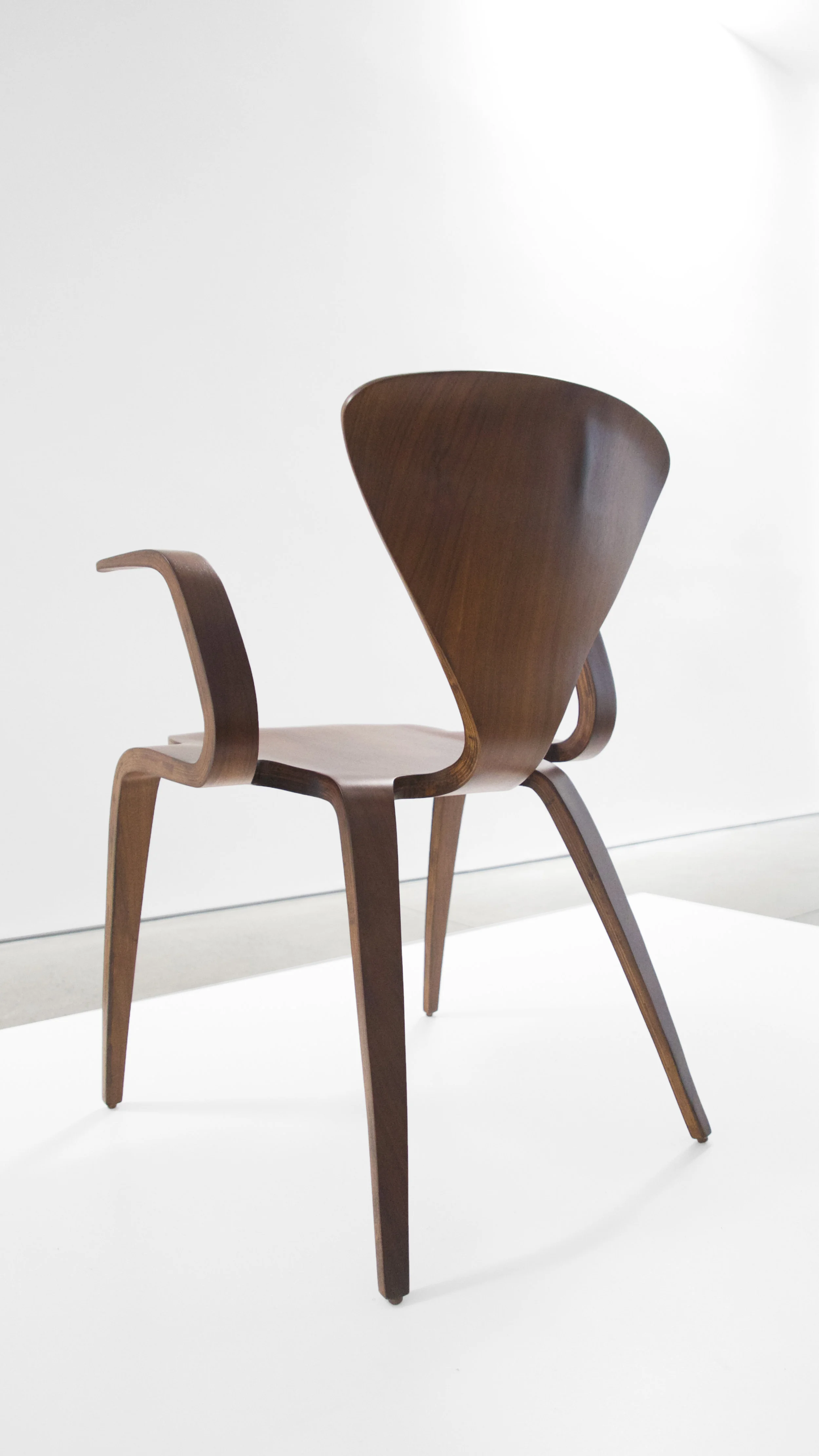 6. Norman Cherner, Rare Prototype Chair, c. 1950, walnut, 30.75H x 23W x 23D inches.jpg